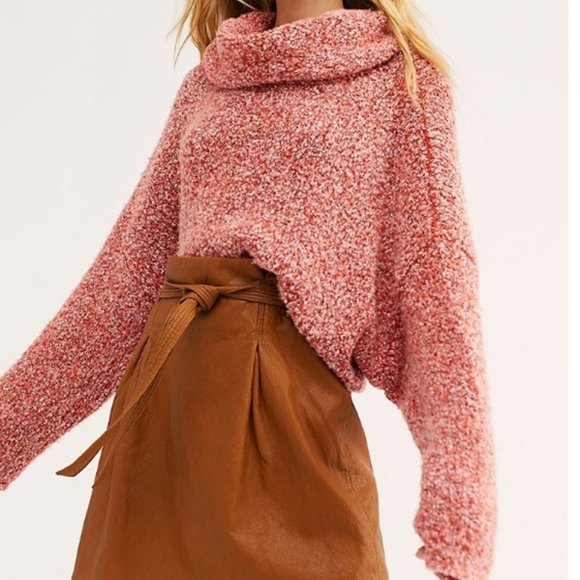 Free People Sweaters - FREE PEOPLE • Cowl Neck BFF Knit Sweater in Scarlet Flame Size XL